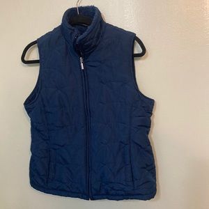 Jane Ashley Blue Quilted Vest Large